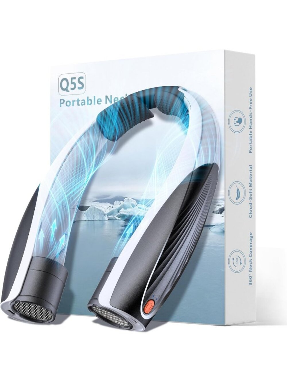 Rechargeable Portable Neck Fan with 20H Runtime & 6000mAh Battery - Hands-Free